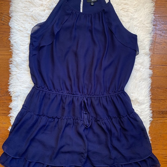 NAVY RUFFLE COCKTAIL DRESS - Picture 4 of 8